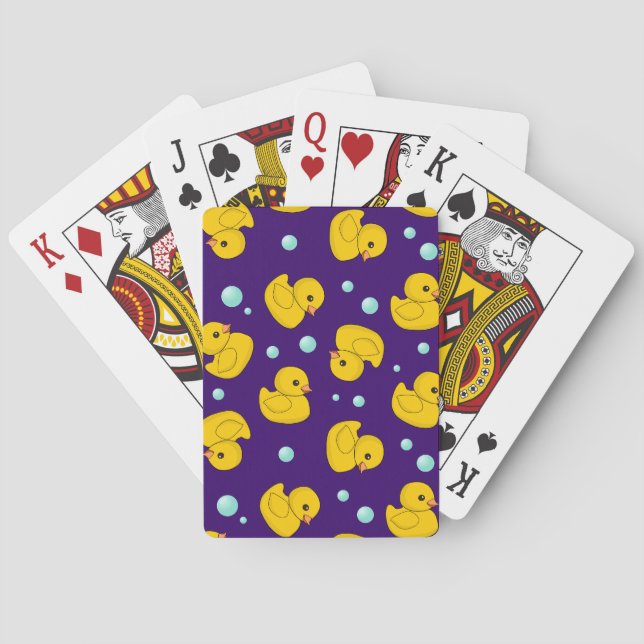 Baralho Patos de borracha e bolhas cartas de jogar roxo (Verso)