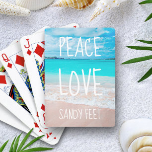 Baralho Peace Love Sandy Feet Hawaii Tropical Beach Photo