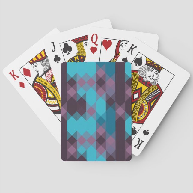 Baralho peacock blue, purple, topaz blue and thunder (Verso)