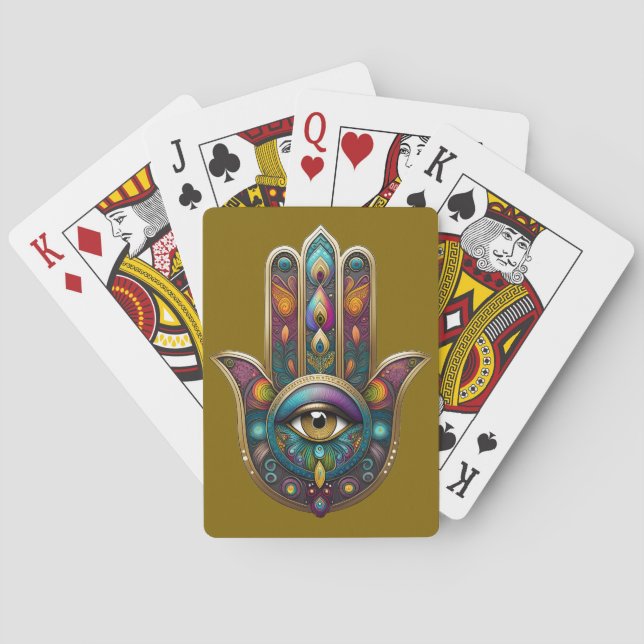 Baralho Peacock Colors Hamsa w/ Gold Third Eye (Verso)