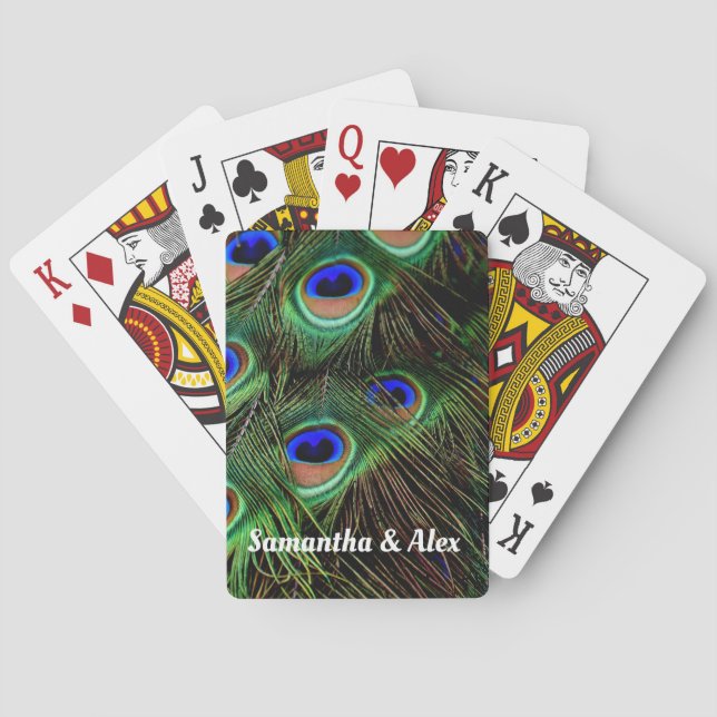Baralho Peacock Feathers Classic Playing Cards Gift (Verso)