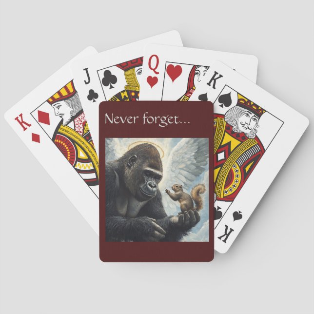 Baralho Peanut the Squirrel and Harambe Never Forget  (Verso)