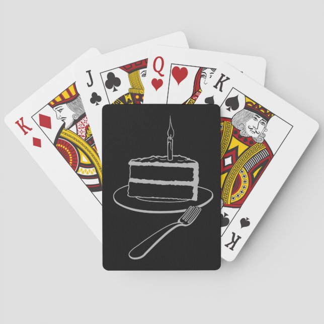 Baralho Peça Exquisita de Design de Bolo, Aniversário ou E (Verso)