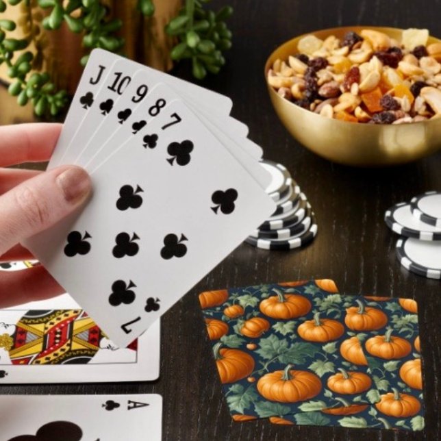 Baralho Pedaço de Abóbora Folhosa (Poker cards easy to shuffle, smooth card stock. Dimensions: 2.5" x 3.5”. )