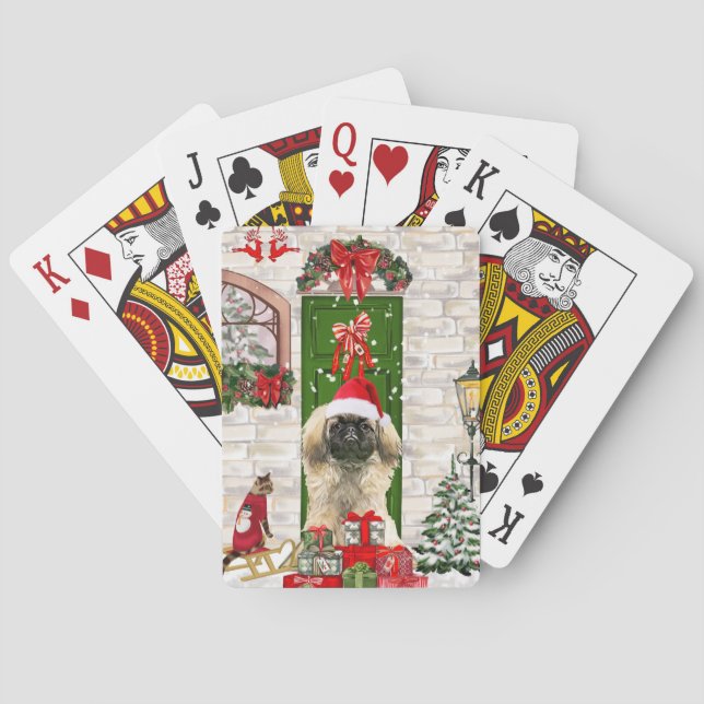 Baralho Pekingese Dog Christmas (Verso)