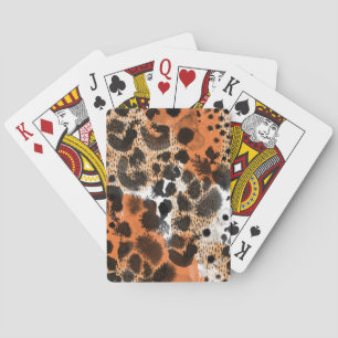 Baralho Pele animal: padrão leopardo criativo.
