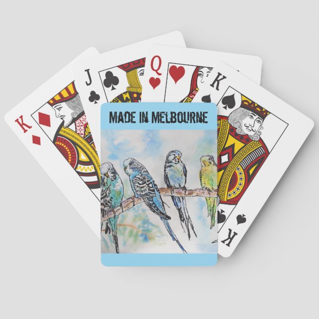 Baralho Periquito Australiano Passaro Feito Em Melbourne A (Verso)