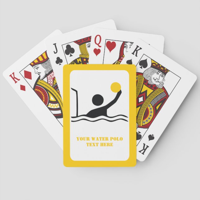 Baralho Personalidade de silhueta preta do jogador de polo (Verso)