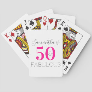 Baralho Personalizado 50 e Fabuloso Aniversário Rosa Choqu