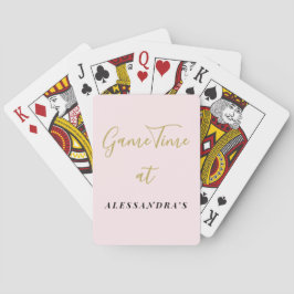 Baralho Personalizado Divertido Rosa Pastel Dourado Minima