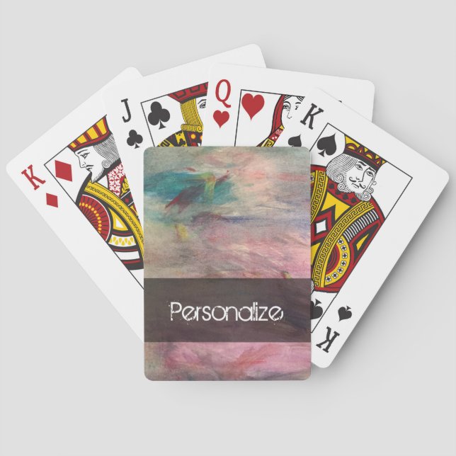 Baralho Personalize esta Bagunça de Aquarela Abstrata (Verso)