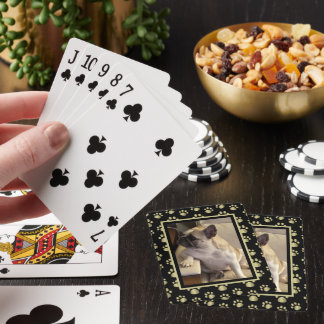Baralho Personalized Black & Gold Pet Playing Cards