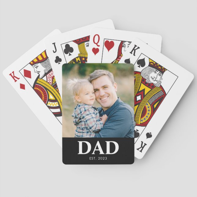 Baralho Personalized Dad Established Photo Fathers Day (Verso)