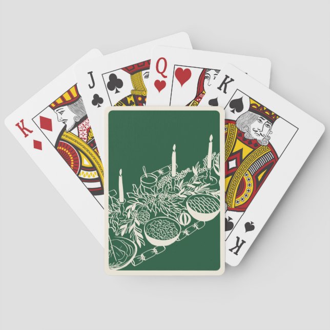 Baralho Personalized Merry Christmas Table Minimal Design  (Verso)