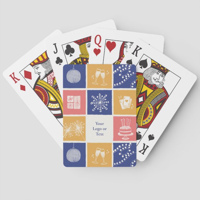 Baralho Personalized Modern Hand-Drawn Colorful New Year (Verso)