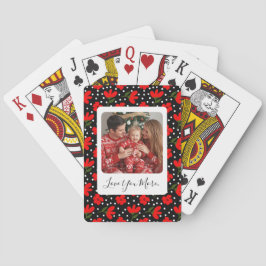 Baralho Personalized Photo & Message Floral Playing Cards