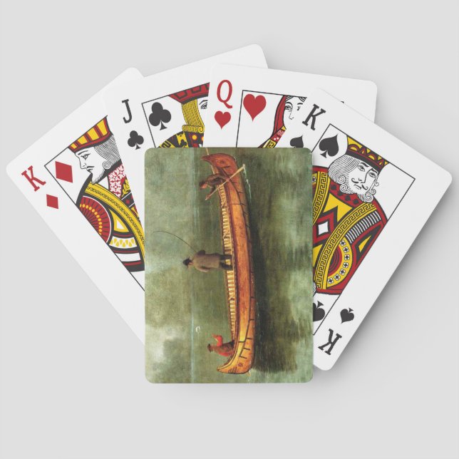 Baralho Pesca a partir de uma canoa (Pescadores num barco  (Verso)