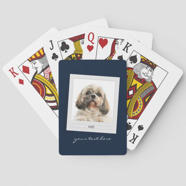 Baralho Pet Photo Dog Owner Modern Script Birthday (Verso)