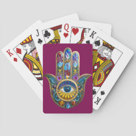 Baralho Pétalas Coloridas Folhas Hamsa Safira Terceiro Olh