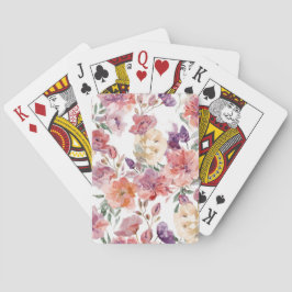 Baralho Pétalas de Pêssego Flores Aquarela Botânica Flora