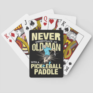 Baralho Pickleball - Homem Idoso Com Uma Raquete de Pickle