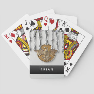 Baralho Pingente de Águia Dourada Gotejando Metal Líquido 