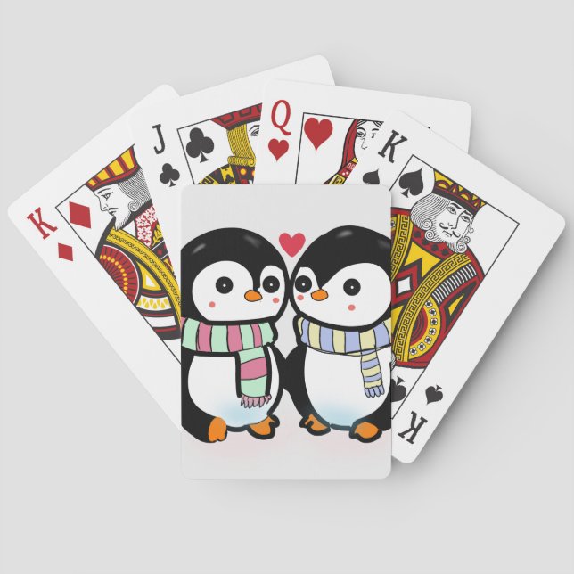 Baralho Pinguim Amor de Inverno Personalizado (Verso)