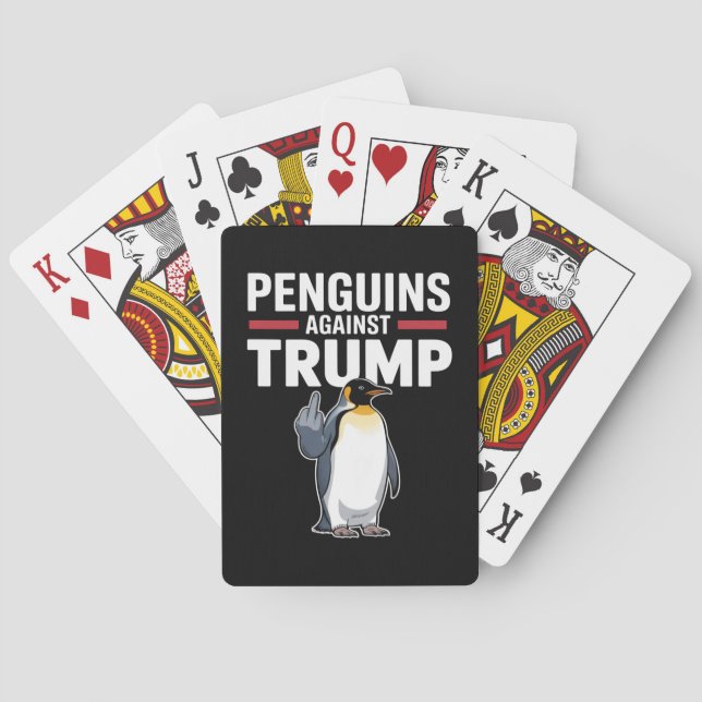 Baralho Pinguins Para Cima Resistem Pinguins Contra Trump (Verso)