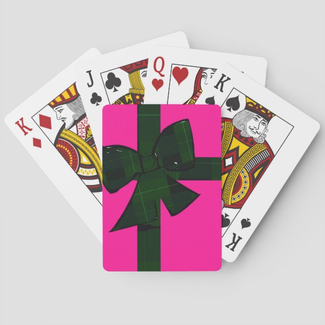 Baralho Pink and green gift wrap theme playing cards (Verso)