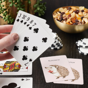 Baralho Pink Red Hearts Hedgehog