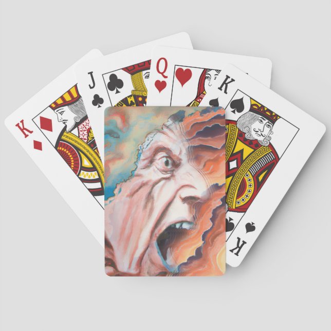 Baralho Pintura a óleo de ondas de pânico (Verso)