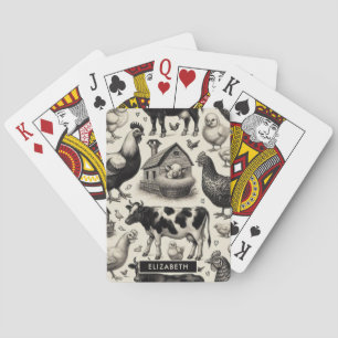 Baralho Pintura De Animais De Exploração