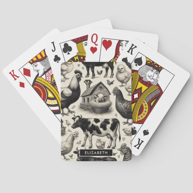 Baralho Pintura De Animais De Exploração (Verso)