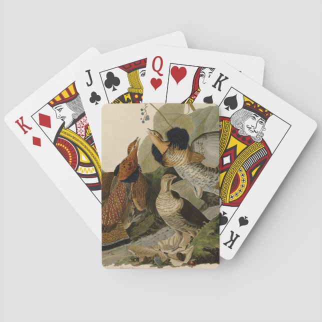 Baralho Pintura de Audubon de trio de Grouse Ruffed (Verso)