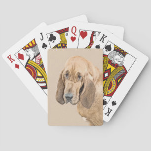 Baralho Pintura de Bloodhound - Arte Original de Cachorro