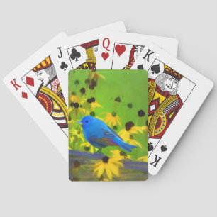 Baralho Pintura de Bunting Indigo - Arte de Pássaro Origi