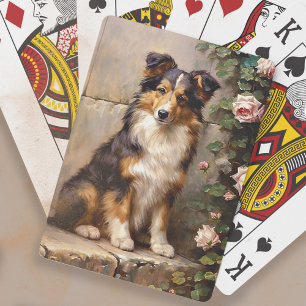 Baralho Pintura de cachorrinho de Collie fofo