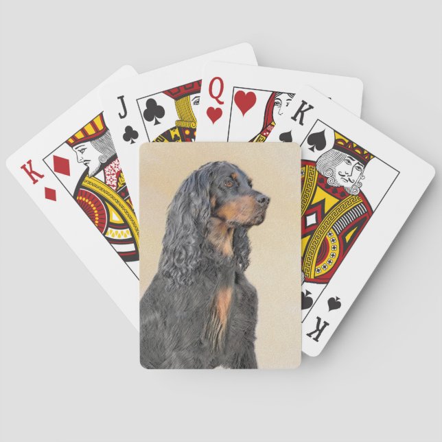 Baralho Pintura de Gordon Setter - Arte Original de Cachor (Verso)