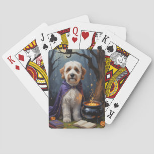 Baralho Pintura de Halloween Caprichosa do Cão Bernedoodle