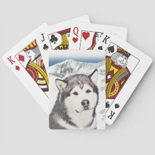 Baralho Pintura de Malamute no Alasca - Arte de Cachorro O