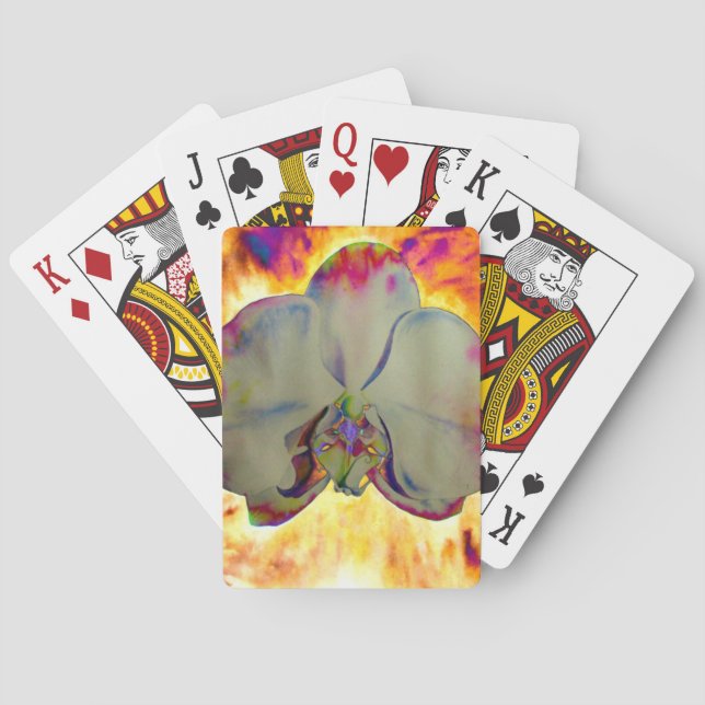 Baralho Pintura de orquídea em aquarela abstrata boho eleg (Verso)