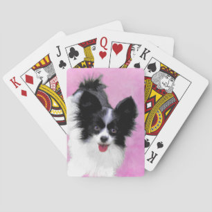 Baralho Pintura de Papillon (Branco e Preto) - Arte Canina
