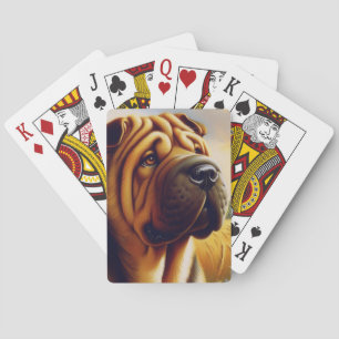 Baralho Pintura de Shar-Pei Vintage