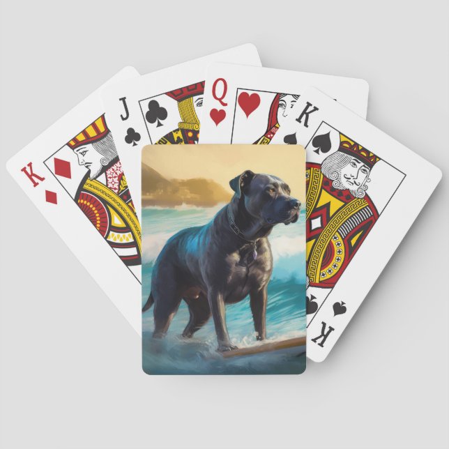 Baralho Pintura de Surf na Praia do Cane Corso (Verso)