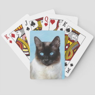Baralho Pintura do gato Siamese - arte original bonito do