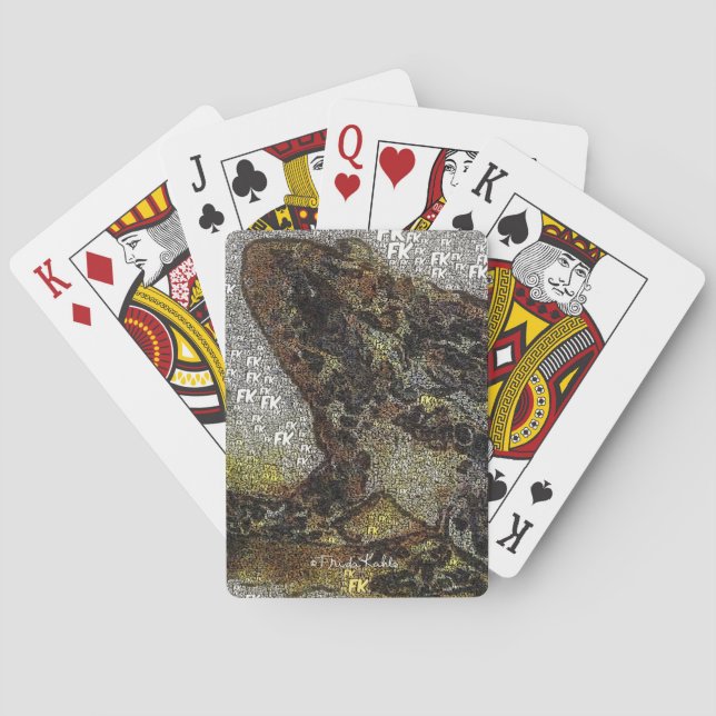 Baralho Pintura do sapo do FK-Estilo de Frida Kahlo (Verso)