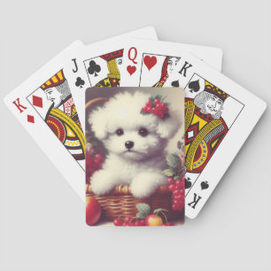 Baralho Pintura em Cute Vintage Bichon Frisé