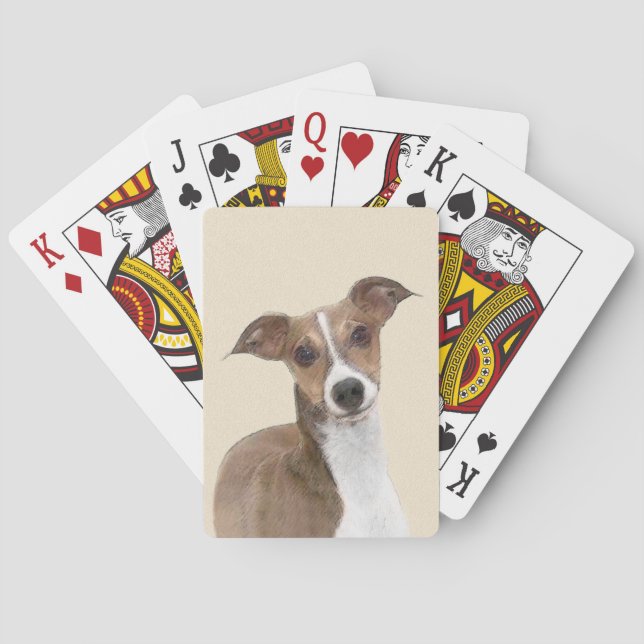 Baralho Pintura italiana em greyhound - Arte canina origin (Verso)