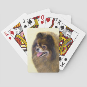 Baralho Pintura original de cão a preto e a bronzeado da P