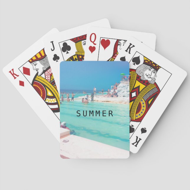 Baralho Piscina do Oceano de Praia Azul Aqua Pessoal (Verso)